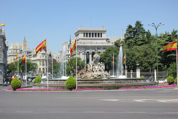 Plaza de cibeles fountain in the center of Madrid, spain, without people
