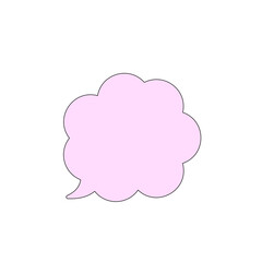 Speech bubble with black outline isolated on white background. Vector illustration
