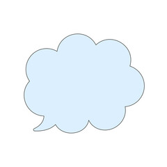 Speech bubble with black outline isolated on white background. Vector illustration