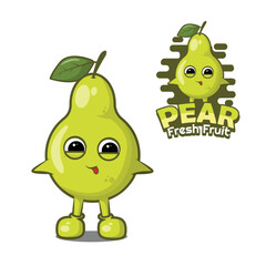 Cute fruite pear logo
