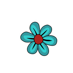 doodle of flat mini flowers