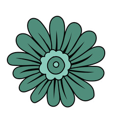 doodle of flat mini flowers