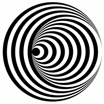 black white optical illusion concentric circles