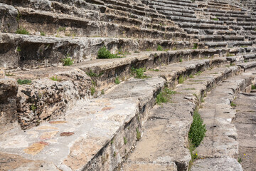 Hierapolis Ancient City, ruins of Hierapolis in Pamukkale, Denizli, Turkey