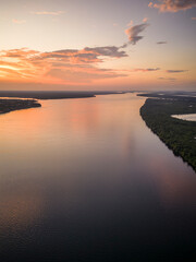 Beautiful aerial view to Negro River and Anavilhanas islands