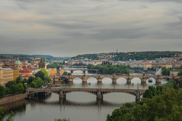 Obraz premium Fascinating view of Prague and Charles Bridge.