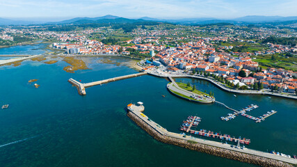 Fototapeta na wymiar Aerial view of Cambados in Galicia