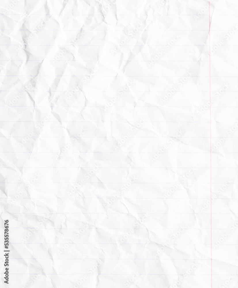Poster paper scrap sheet from a notebook, lined white page as a background