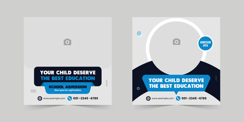 School education admission social media post web banner template