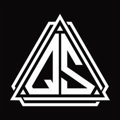 QZ Logo letter monogram with triangle shape design template