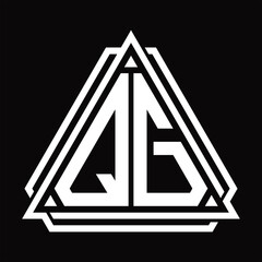 QG Logo letter monogram with triangle shape design template
