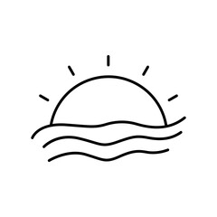 Sunset line icon illustration. icon related to holiday. Simple design editable