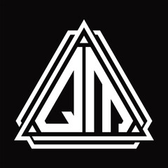 QM Logo letter monogram with triangle shape design template
