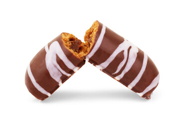 Chocolate chip cookies isolated on a white background.