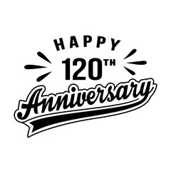 Fototapeta premium Happy 120th Anniversary. 120 years anniversary design template. Vector and illustration.