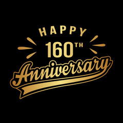 Happy 160th Anniversary. 160 years anniversary design template. Vector and illustration.