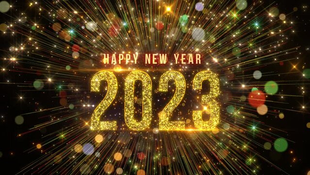 happy new year 2023 fireworks countdown video