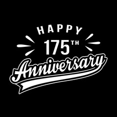 Happy 175th Anniversary. 175 years anniversary design template. Vector and illustration.