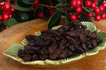 bowl full of raisins - Christmas time