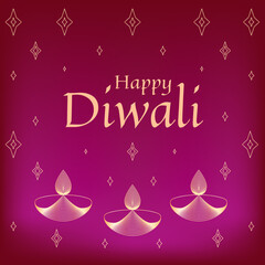 Happy Diwali Hindu festival. Indian festival of lights	
