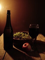 still life with wine