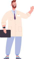 Scientist character. Middle age man in lab coat