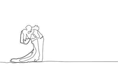 Abstract linear art illustration couple wedding design