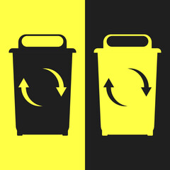 minimalistic recycle bin icon in two color options