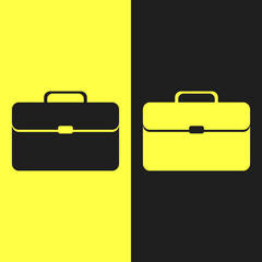 minimalistic business bag icon in two color options