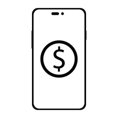 minimalistic money icon on phone