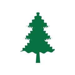 Pine tree illustration vector flat design template
