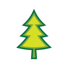 Pine tree illustration vector flat design template