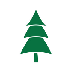 Pine tree illustration vector flat design template