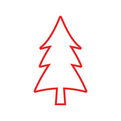 Pine tree illustration vector flat design template