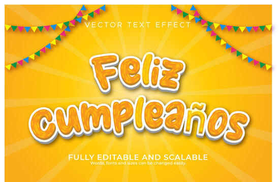 Happy birthday to spanish Text  effect