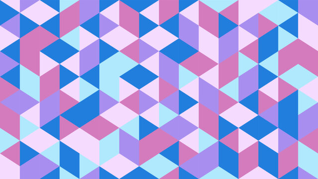 Abstract background of geometric triangle shapes. Vector seamless pattern with punchy pastel colors