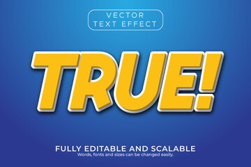 3d text effect true letter with blue background