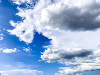 Big clouds on blue sky in the morning and the floating clouds