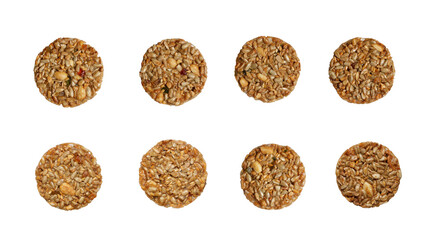 round cookies made from sunflower seeds and candied fruits. Sweet dessert gozinak