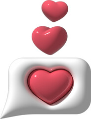 3D like icon. 3D element speech bubble for social media PNG