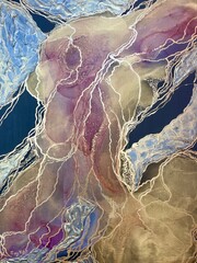 Abstract ink undersea world background painting 