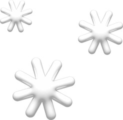 3D snowflakes. 3d snow weather element PNG