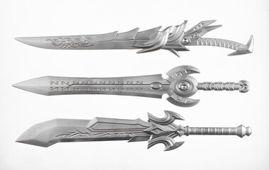 silver swords  isolated on white background