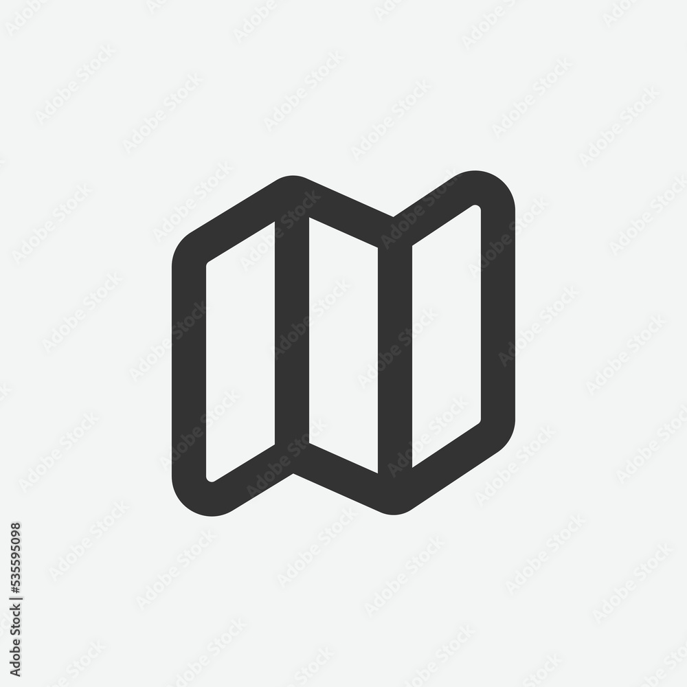 Aufkleber map vector icon. trifold map icon symbol. trifold vector illustration on isolated background. map si