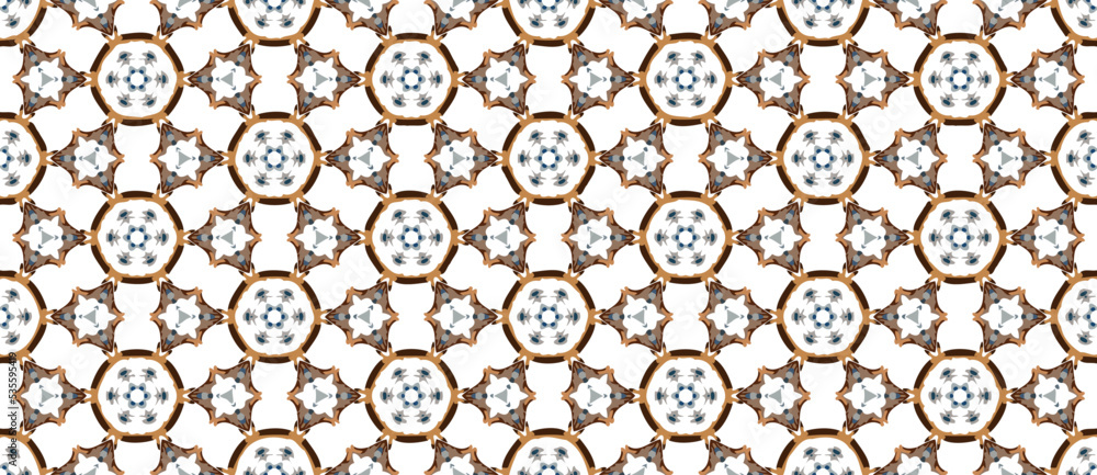 Aufkleber abstract vintage background colored mosaic symmetrical pattern on textured canvas colorful flower de