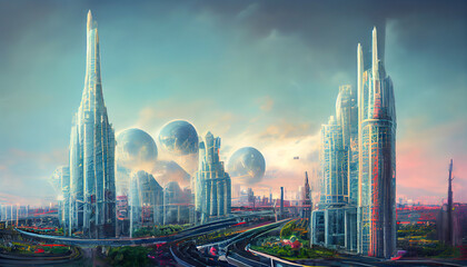 A futuristic city of the future.