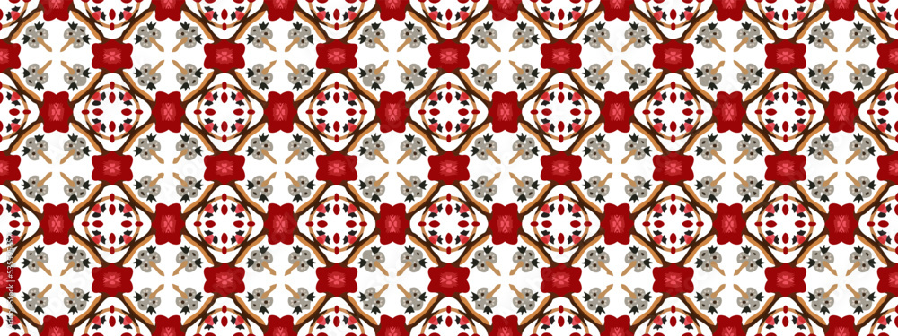 Poster abstract vintage background colored mosaic symmetrical pattern on textured canvas colorful flower de