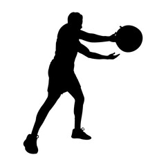  Vector silhouette of an athlete in training 