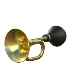 3d rendering illustration of a brass vehicle horn