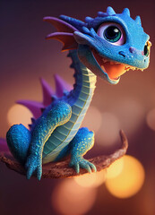 Obraz premium Cute baby dragon